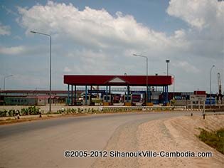 truck entrance to sihanoukville port