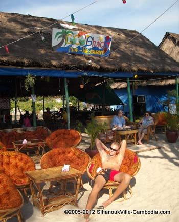 CoCo Shack beach bar in Sihanoukville, Cambodia.