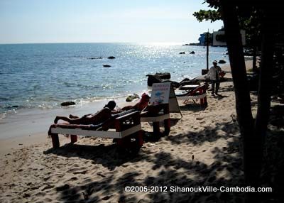 Tranquility in Sihanoukville, Cambodia.  hotel on the beach