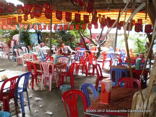 Mlop Mean restaurant in Sihanoukville, Cambodia.
