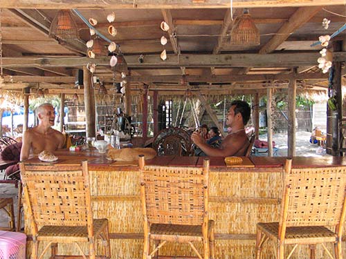 Sunshine Cafe and Bar on Otres Beach in Sihanoukville, Cambodia.