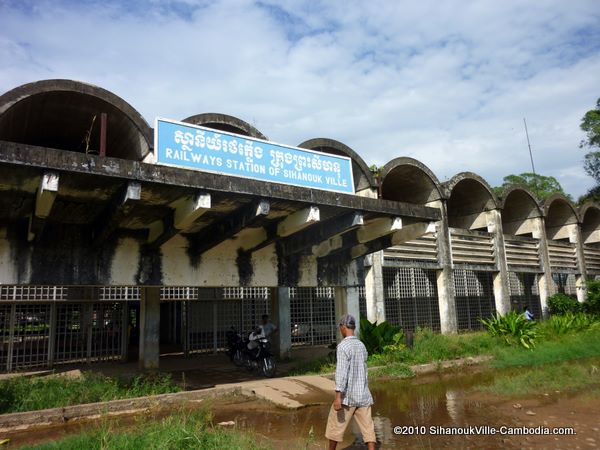 SihanoukVille Train Station and Railroad.  SihanoukVille, Cambodia.
