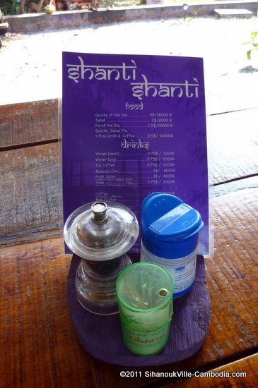 Shanti Shanti Bar, Restaurant and Shop on Otres Beach in Sihanoukville, Cambodia.