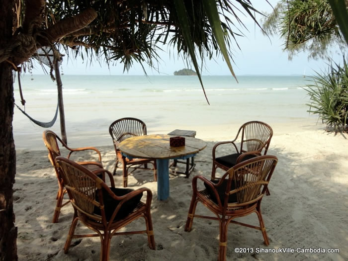 Castaways Beach Bar and Rooms on Otres Beach.  Sihanoukville, Cambodia.