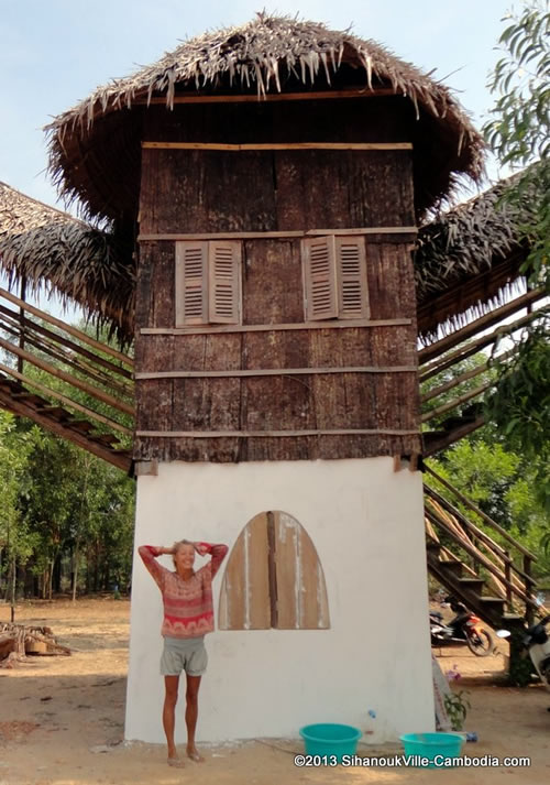 Mama Clare's Riverside Treehouses in Sihanoukville, Cambodia.