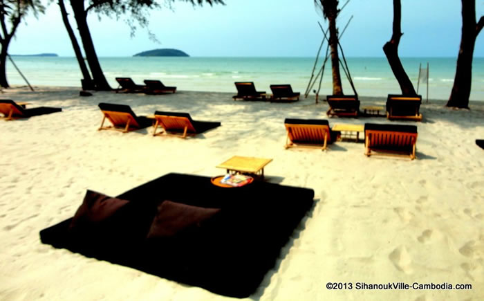 Tamu Otres in Sihanoukville, Cambodia.  Rooms and Food on the Beach.