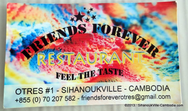 Friends Forever Restaurant & Beach Bar in SihanoukVille, Cambodia.
