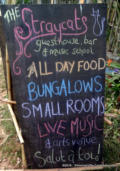 Stray Cats Guesthouse and Music in SihanoukVille, Cambodia.