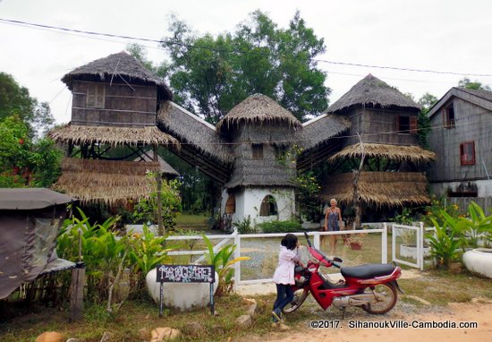 Mama Clare's Riverside Treehouses in Sihanoukville, Cambodia.