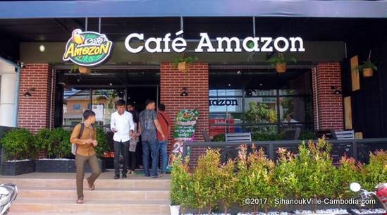 Cafe Amazon in SihanoukVille, Cambodia.