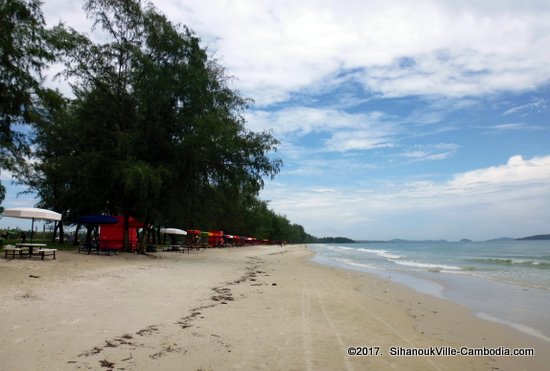 Occheuteal Beach in Sihanoukville, Cambodia.