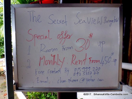 The Secret Seaview Bungalows in SihanoukVille, Cambodia.
