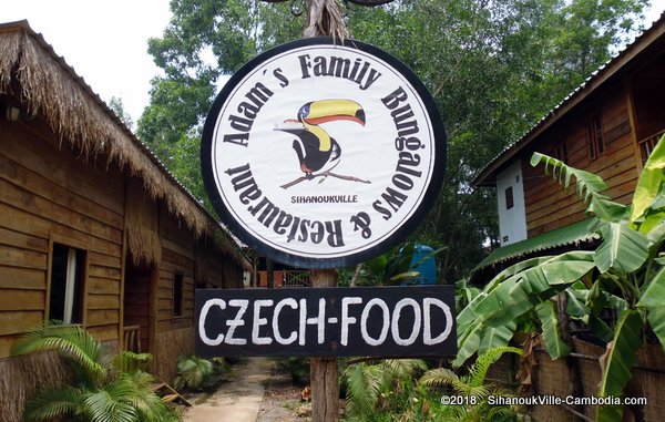 Adam's Family Bungalows and Restaurant in SihanoukVille, Cambodia.  Otres Village.  Czech Food.