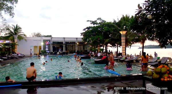 Queenco Hotel and Casino in SihanoukVille, Cambodia.  Bago Restaurant and Pool
