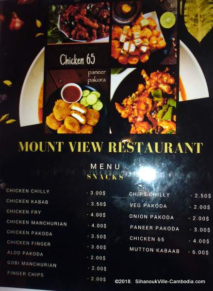 Mount View Nepalese Restaurant in SihanoukVille, Cambodia.