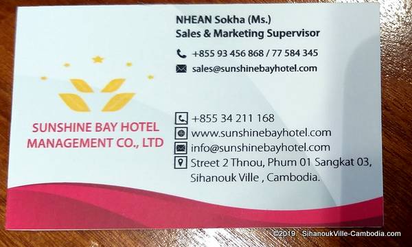 Sunshine Bay Hotel in SihanoukVille, Cambodia.