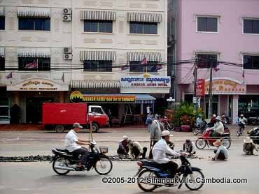 road construction downtown sihanoukville