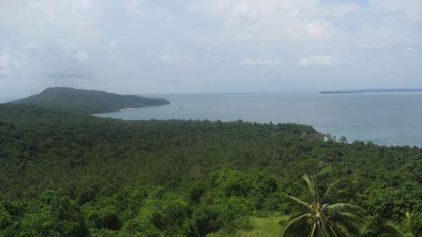 view from the lighthouse on koh rong saloem Stray Dog Adventures dirt bike tours in Sihanoukville, Cambodia.  Motorcycle Trips throughout Cambodia.