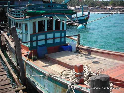 fishing boat at steung hauv, cambodia