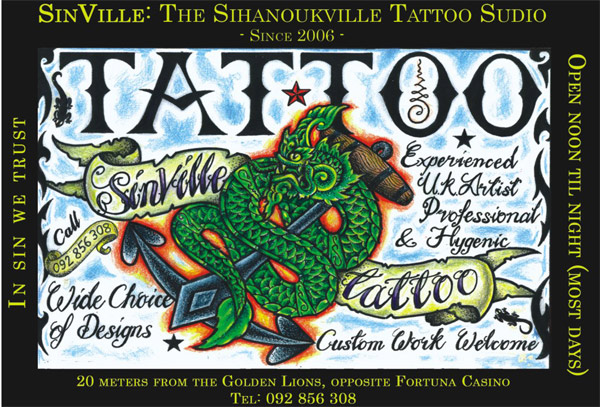 sinville tattoo, sihanoukville, cambodia