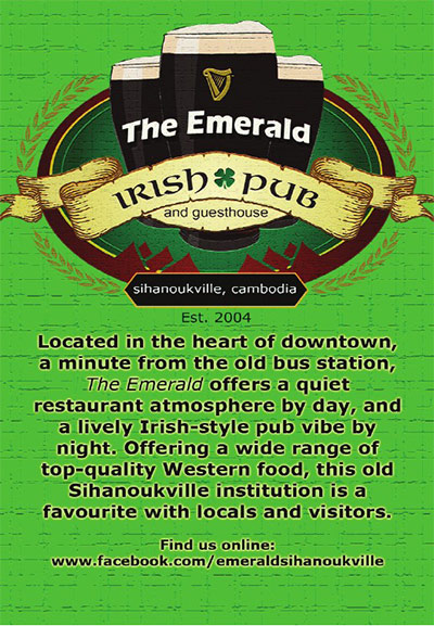 The Emerald Irish Pub in Sihanoukville, Cambodia.  Irish Pub.